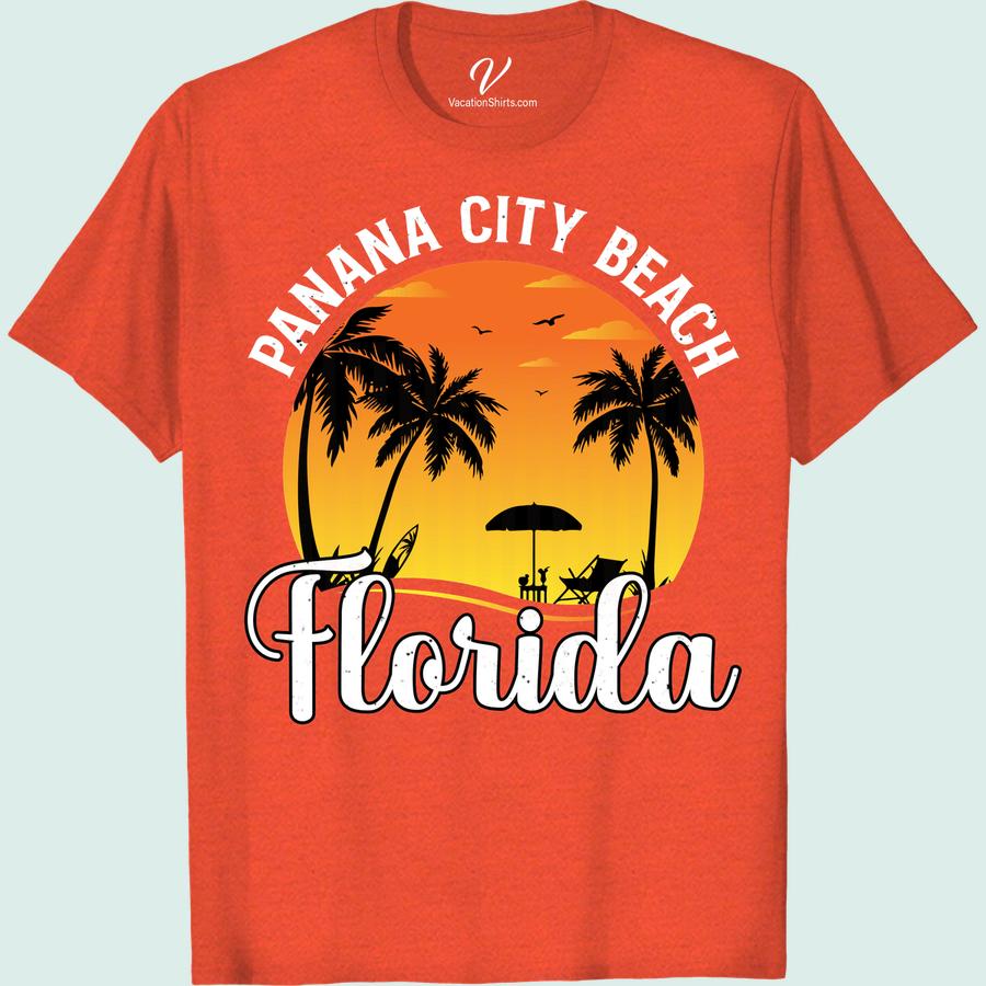 Panama City Beach Sunset Tee - Florida Paradise Vibes Experience the Florida paradise vibes with our Panama City Beach Sunset Tee. Perfect for any Florida vacation, this t-shirt captures the enchanting beach sunset that Panama City is famous for. Turn heads with this stylish beachwear - it's more than just a shirt, it's a lifestyle.