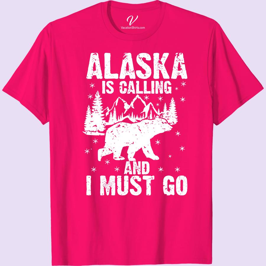 Adventure Awaits: Alaska Bear T-Shirt with Scenic Design Be a beacon of audacious spirit with our 'Adventure Awaits: Alaska Bear T-shirt'. Flaunting an exquisite Bear Scenic Design, this Tee is a staple for your Alaskan Adventure! The perfect Alaska Vacation T-shirt, it mirrors the wilderness and wanderlust of Alaska in every thread!