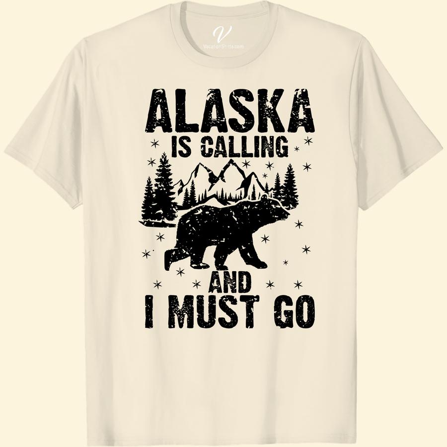 Adventure Awaits: Alaska Bear T-Shirt with Scenic Design Be a beacon of audacious spirit with our 'Adventure Awaits: Alaska Bear T-shirt'. Flaunting an exquisite Bear Scenic Design, this Tee is a staple for your Alaskan Adventure! The perfect Alaska Vacation T-shirt, it mirrors the wilderness and wanderlust of Alaska in every thread!