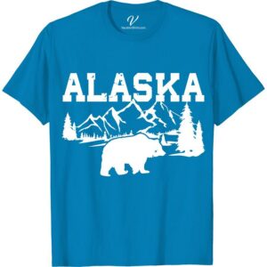 Alaska Adventure T-Shirt: Mountains, Bear & Trees Design  Showcase your love for the wild with our Alaska Adventure T-Shirt, featuring breathtaking Alaskan Scenery Tee designs. From Alaska's Mountains Scenic Tee to Bear and Trees Shirt art, this Adventure Outdoor T-Shirt is a must-have Vacation Tshirts Alaska lovers would adore. Embrace the Alaska Wilderness with this unique Trees Design Apparel.