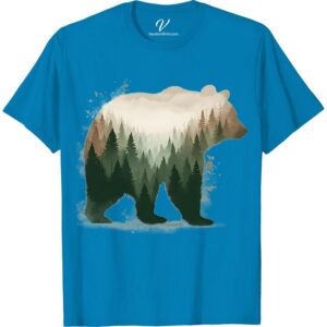 Majestic Bear Tee: Nature Lover's Watercolor Forest Shirt  Discover the wilderness within wearing our Majestic Bear Tee, a nature lover's watercolor forest shirt. With this outdoorsy apparel, bear lover clothing has never been this enchanting. Embrace wildlife adventures with this animal lover's tee, a perfect choice for hiking and outdoor enthusiasts!