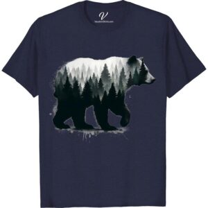 Adventure Awaits: Bear Forest Silhouette Tee for Nature Lovers  Get set for your next wilderness adventure with our Adventure Awaits T-shirt! Featuring a striking Bear Forest silhouette, this Nature Lover's T-shirt captures the spirit of outdoor exploration. Perfect for hiking apparel, wildlife apparel, or just your everyday adventure clothing. Nature-inspired clothing has never looked so good!