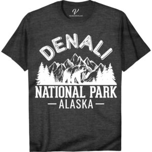 Denali National Park Tee: Alaska's Wilderness Adventure Wear  Embrace the call of the wild with our Denali National Park T-Shirt, a standout in Alaska Adventure Clothing. This premium Alaska Wilderness T-Shirt, a must-have for genuine Alaska National Park Tee collectors, captures the spirit of Adventure Wear Alaska and the rugged beauty of Outdoor Clothing Denali.