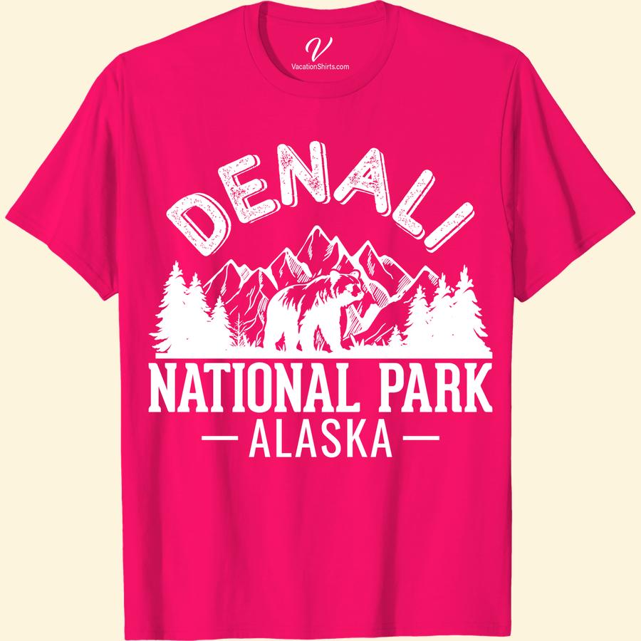 Denali National Park Tee: Alaska's Wilderness Adventure Wear Embrace the call of the wild with our Denali National Park T-Shirt, a standout in Alaska Adventure Clothing. This premium Alaska Wilderness T-Shirt, a must-have for genuine Alaska National Park Tee collectors, captures the spirit of Adventure Wear Alaska and the rugged beauty of Outdoor Clothing Denali.