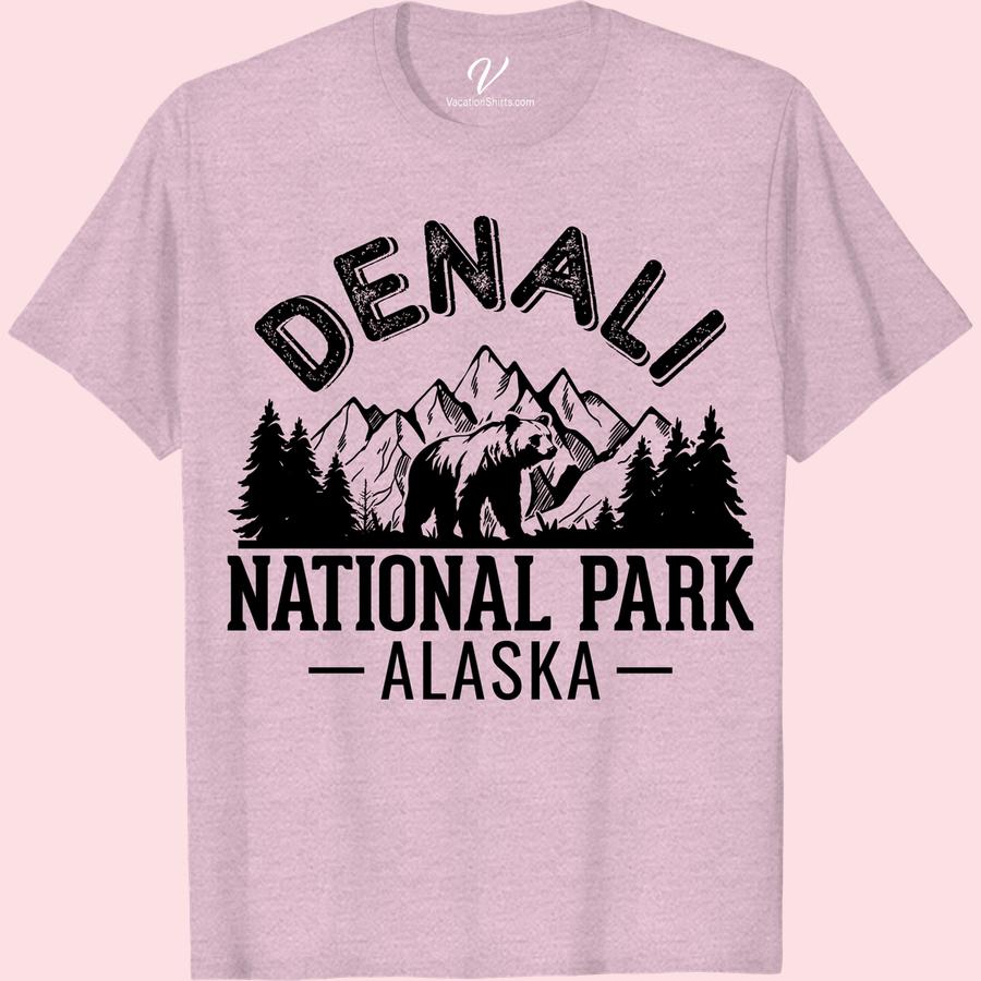 Denali National Park Tee: Alaska's Wilderness Adventure Wear Embrace the call of the wild with our Denali National Park T-Shirt, a standout in Alaska Adventure Clothing. This premium Alaska Wilderness T-Shirt, a must-have for genuine Alaska National Park Tee collectors, captures the spirit of Adventure Wear Alaska and the rugged beauty of Outdoor Clothing Denali.