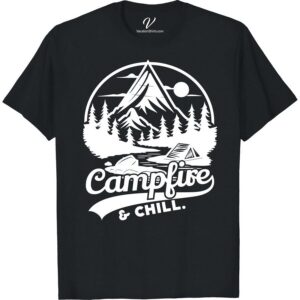 Adventure T-Shirt – Campfire & Chill: Mountains & Pine Forest Design Introducing our Adventure Campfire T-Shirt, a must-have addition to your outdoor lifestyle clothing collection. This Mountain Themed T-Shirt features a chill pine forest design that's perfect for wilderness adventures. Slip into this hiking graphic tee when you're ready to campfire & chill. A vacation t-shirt with an outdoorsy graphic and a nod to nature adventure, it's perfect for those who love the great outdoors!