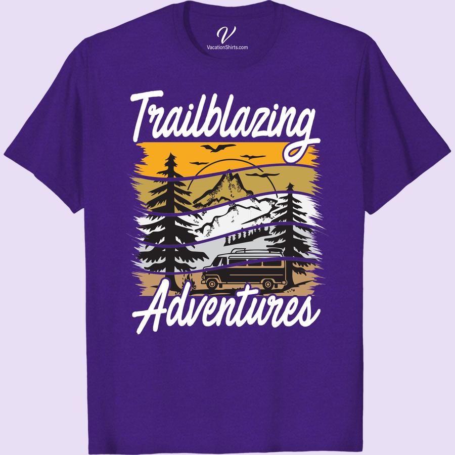 Adventure Trailblazing Tee: Mountain Sunset & Camper Design Ignite your wanderlust with our Adventure Trailblazing Tee, featuring a Mountain Sunset & Camper Design. This Outdoor Adventure Tee perfectly captures the beautifully rugged essence of a Hiking Trail Shirt. Perfect for the intrepid nature lover, our Sunset Camping Shirt is the ultimate Trail Adventure T-Shirt. Dive into the wilderness with our Mountain Camper Tee.
