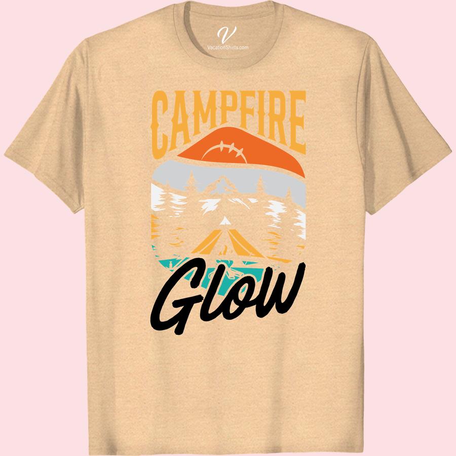 Campfire Adventure Tee - Vibrant Sunset, Forest & Mountain Design Experience the wilderness allure with our Campfire Adventure Tee! This outdoor adventure clothing, with its vibrant sunset, forest, and mountain design, is the perfect hiking T-shirt. Transform every journey into a vivid spectacle with this camping graphic tee. Nature-themed and wilderness-inspired adventure gear apparel just got chic!