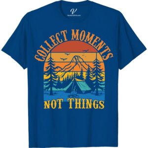 Adventure T-Shirt: Collect Moments, Not Things - Mountain Design Unleash your wanderlust with our Mountain Adventure T-Shirt - 'Collect Moments, Not Things!' This outdoor adventure clothing piece, perfect for every nature lover & hiking enthusiast, encapsulates the spirit of wilderness exploration. Experience the mountain designs in our Adventure Travel T-Shirt that personifies the love for thrilling pursuits.