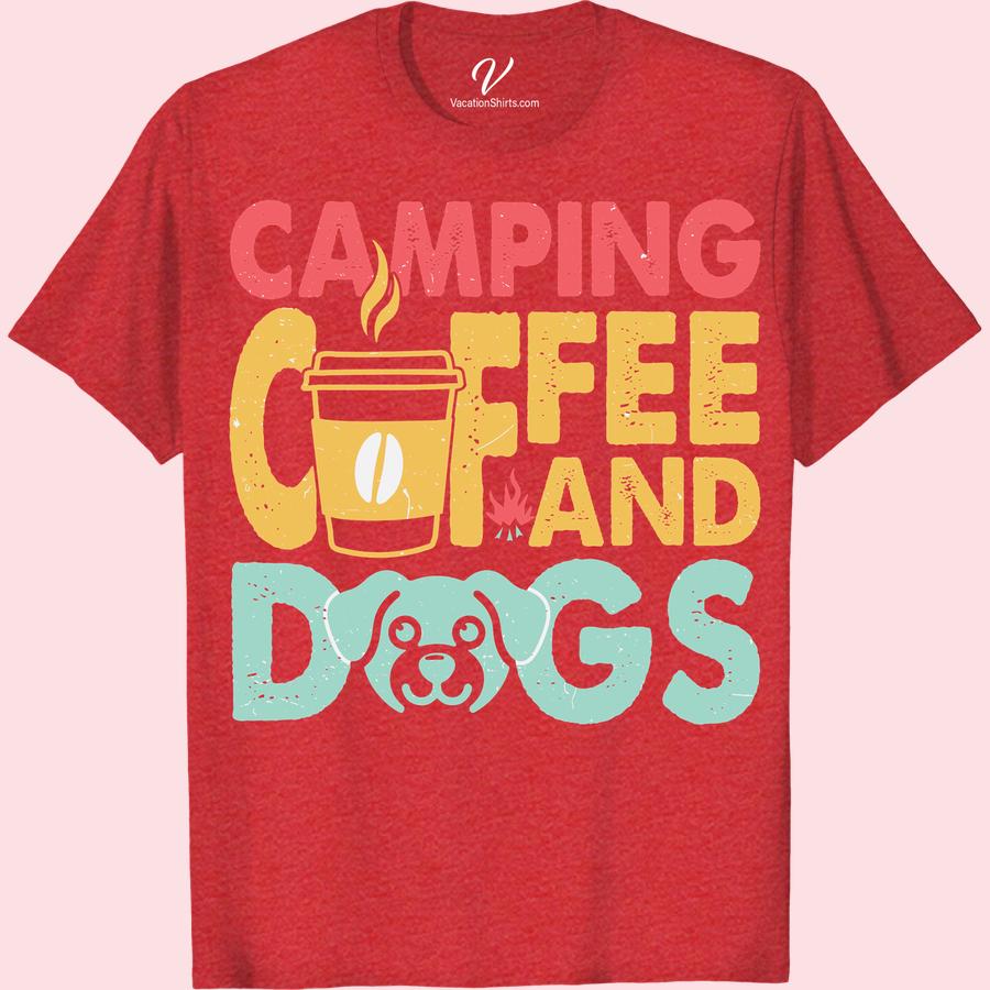 Camping Coffee Dogs Tee - Perfect Outdoor Adventure Shirt! Explore the great outdoors with our Camping Coffee Dogs Tee. Exclusively made for nature lovers, this Camping Tshirt combines your love for coffee, adventure, and canine companionship. The perfect fusion of Outdoor Adventure Clothing and Dog Lover Tee, it's the Ideal Outdoor Activity Attire for every adventure Coffee Tee enthusiast. Embrace your wanderlust with this Hiking and Coffee Shirt today!