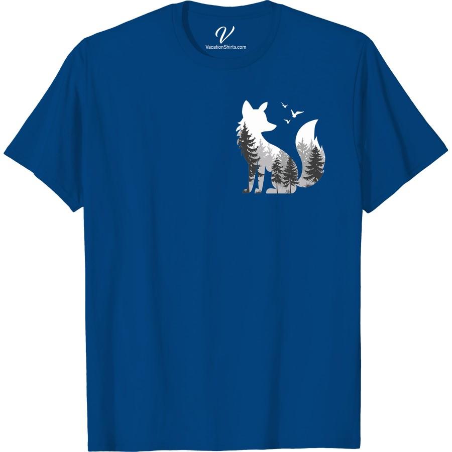 Nature Lover's Fox Forest Tee - Adventure Awaits In Style Immerse yourself in nature with our Fox Forest Tee — the latest trendy adventure clothing line. Proudly showcase your love for the outdoors with this uniquely designed Nature Lover's T-Shirt, crafted for easy forest adventures and stylish wilderness exploration. Welcome to outdoorsy apparel that speaks to the wildlife lover in you. Adventure awaits in style!