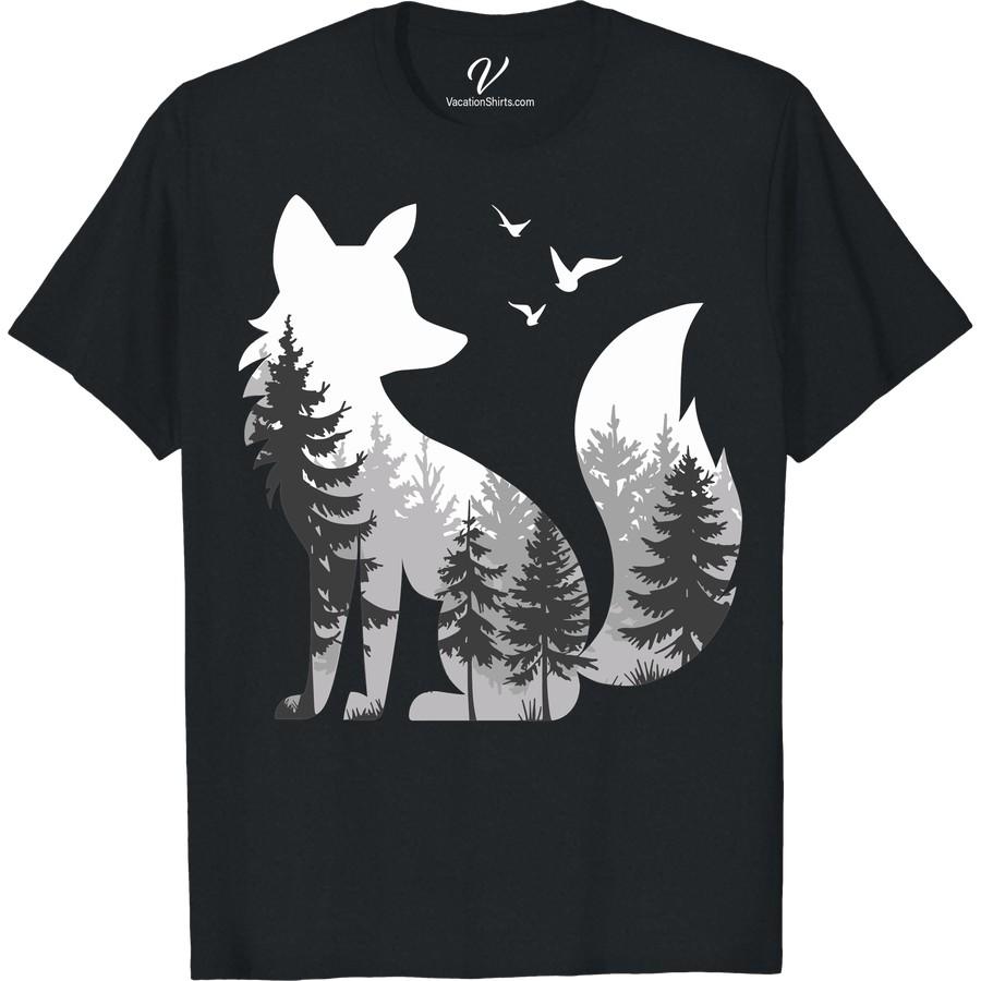 Nature Lover's Fox Forest Tee - Adventure Awaits In Style Immerse yourself in nature with our Fox Forest Tee — the latest trendy adventure clothing line. Proudly showcase your love for the outdoors with this uniquely designed Nature Lover's T-Shirt, crafted for easy forest adventures and stylish wilderness exploration. Welcome to outdoorsy apparel that speaks to the wildlife lover in you. Adventure awaits in style!