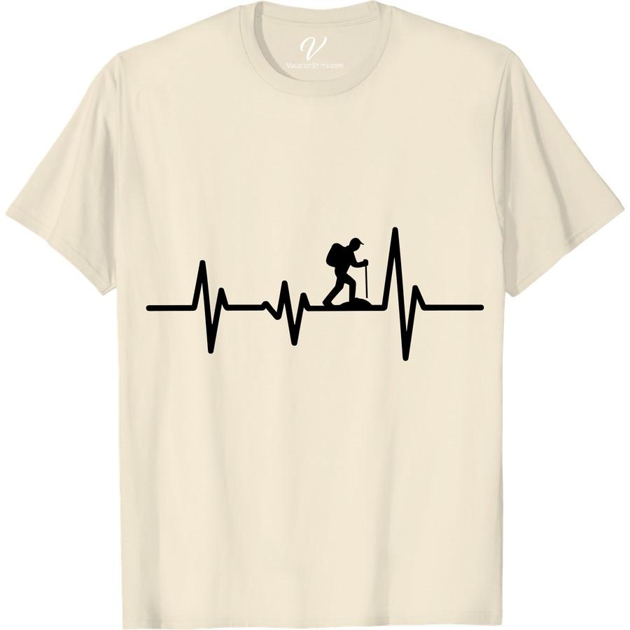 Adventure Tee: Hiker Heartbeat Design | Explore Your Passion Showcase your love for the outdoors with our Adventure Hiker Shirt, featuring a unique Hiker Heartbeat Design. Perfectly blending comfort and style, this Mountain Trekking Tee is the ultimate Outdoor Adventure Apparel for any Hiking Enthusiast. With its distinctive Nature Heartbeat Design Tee, express your Hiker Passion and embrace your Adventure Lifestyle today!