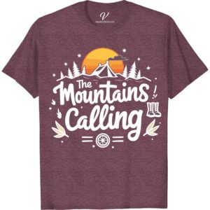 Mountain Adventure Tee - The Mountains Calling Vacation Shirt Get lost in nature with our 'Mountain Adventure Tee', an ideal choice in Adventure Outdoor Clothing. Featuring 'The Mountains Calling Vacation Shirt', these Vacation Mountain Shirts are perfect for lovers of Hiking and Trekking. Bring on the Wilderness Campsite Clothing and express your adventurous spirit!