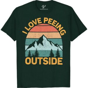 Retro Outdoor Lover's I Love Peeing Outside T-Shirt - Vintage Style Embrace your quirky side with our Unisex Outdoor Lover's T-Shirt! Proudly proclaim your love for Peeing Outside with this funny outdoor shirt. It's the perfect Retro Adventure Tee for those vintage camping trips or nature-inspired vacations. Uniquely retro, it's the ultimate Vintage Style Vacation Shirt for any nature lover!