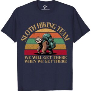 Sloth Hiking Team Tee: Retro Travel Vibes for Laid-Back Explorers  Embrace your inner explorer with the Sloth Hiking Team Shirt! Perfect for laid-back hiking apparel lovers, this travel-inspired hiking tee embodies vintage travel vibes. With a unique sloth design, this outdoor clothing piece doubles as a sloth travel souvenir. Rep the armchair explorer community with this retro sloth hiking gear!