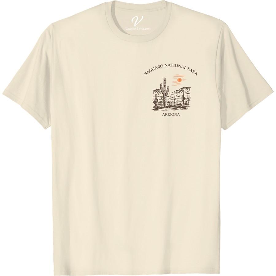 Saguaro National Park T-Shirt - Arizona Desert Adventure Tee Experience the thrill of Arizona's wild beauty with our Saguaro National Park T-Shirt. This Arizona Desert Adventure Tee is the perfect hiking trail t-shirt and souvenir of your desert adventure. Display your love for saguaro cacti and embrace your wanderlust with this National Park apparel - your new favorite Arizona hiking apparel.