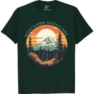 Mount Rainier T-Shirt: Vintage Sunset Design, Nature Lover's Gift Embrace the spirit of adventure with our Mount Rainier Vintage Sunset Shirt! A perfect Nature Lover's T-shirt, it features a gorgeous mountain sunset graphic tee design. It's not just a Mount Rainier National Park Shirt, but a vintage nature lover's gift, a Hiking Souvenir Tee, and a testament to wilderness exploration.
