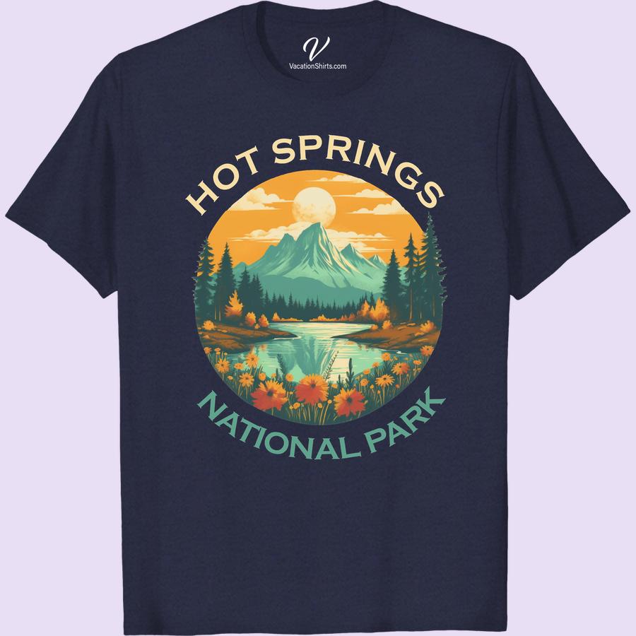 Hot Springs National Park T-Shirt: Sunset Mountain Adventure Experience the thrill of nature with our Hot Springs National Park Shirt. This Mountain Adventure T-Shirt brings a dash of sunset hues to your wardrobe, perfect for hiking trips or a relaxing vacation. Wear your love for the Hot Springs with this Sunset Mountain T-Shirt - the ideal National Park Adventure Tee. As part of our Hot Springs National Park Apparel, this Nature Lover T-Shirt captures the vivid serenity of a sunset. Embrace the adventure with this Hot Springs Vacation Shirt.