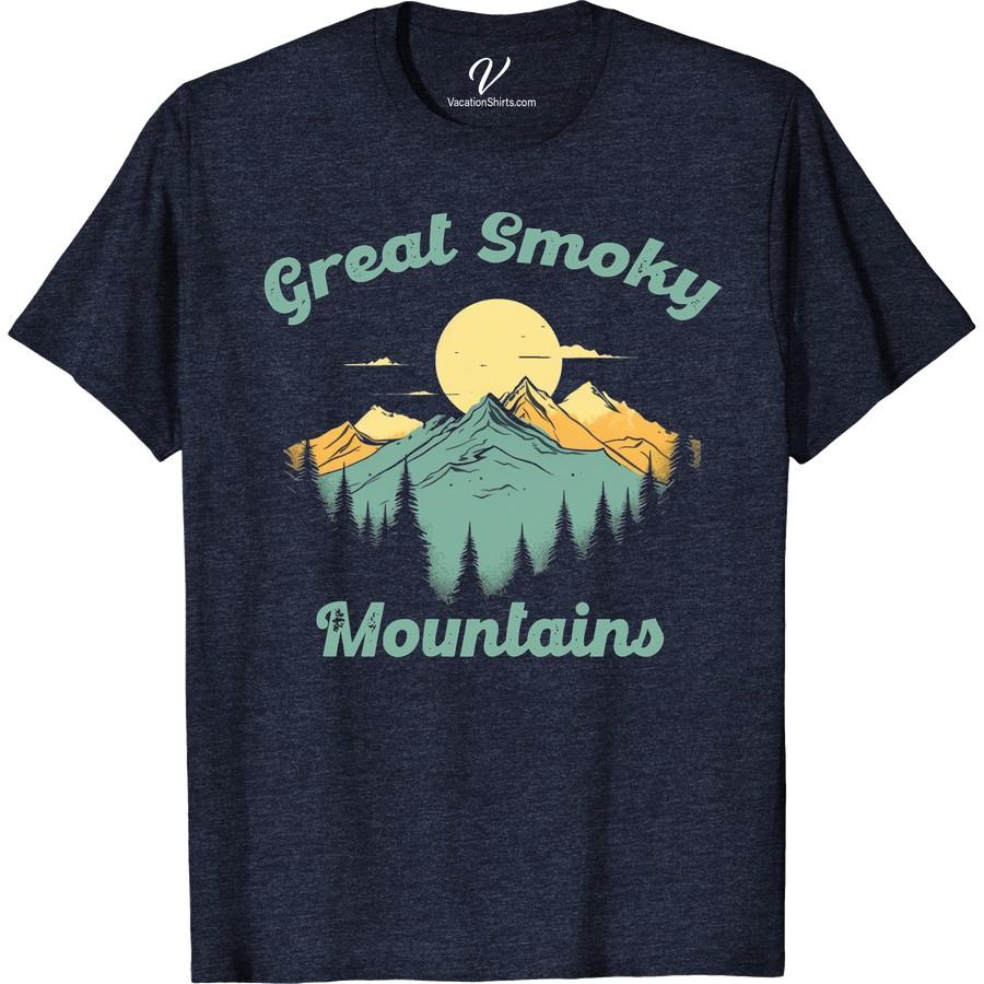 Great Smoky Mountains Tee - Adventure Awaits in Vibrant Colors! Unleash your wanderlust with our Great Smoky Mountains Tee! Ignite your spirit of adventure with this vibrant-colored T-shirt, perfect for your outdoor vacation. This stylish mountain tee is not just a cool vacation apparel, but also a call to action - because adventure in the Smokies awaits!