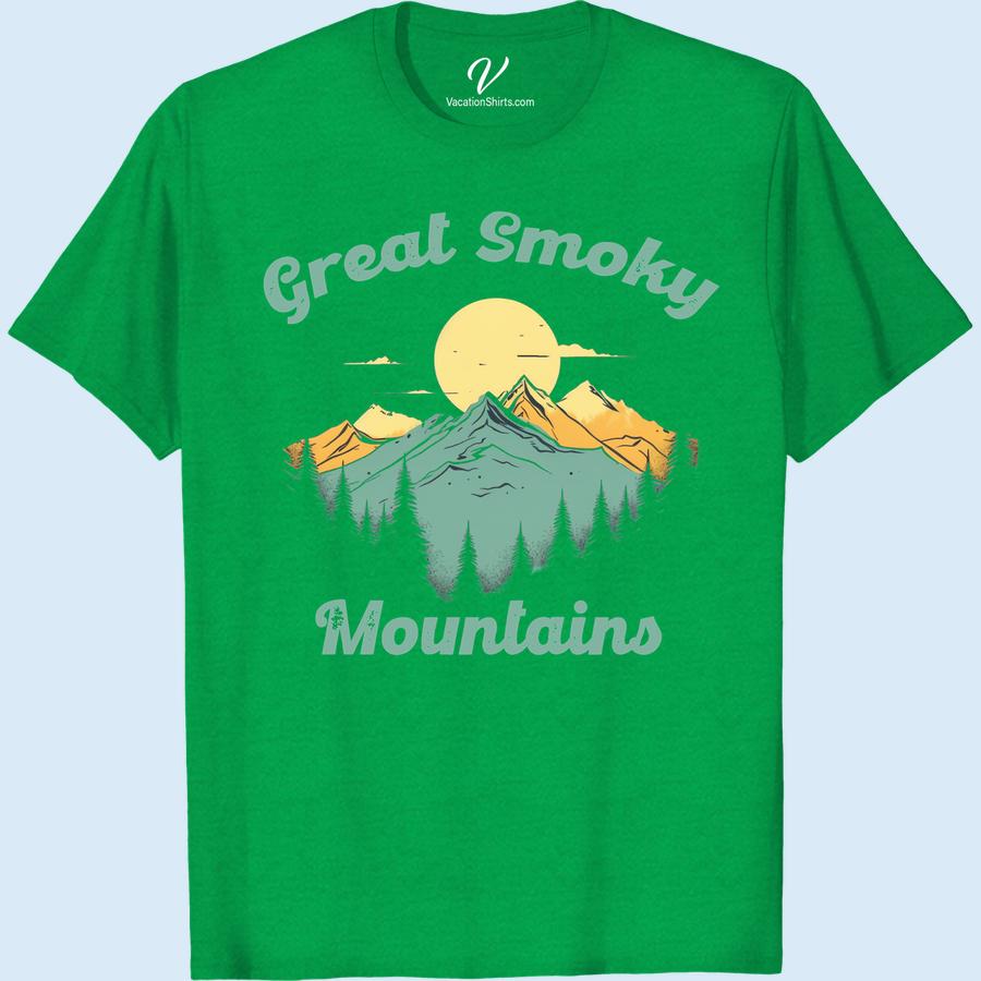 Great Smoky Mountains Tee - Adventure Awaits in Vibrant Colors! Unleash your wanderlust with our Great Smoky Mountains Tee! Ignite your spirit of adventure with this vibrant-colored T-shirt, perfect for your outdoor vacation. This stylish mountain tee is not just a cool vacation apparel, but also a call to action - because adventure in the Smokies awaits!