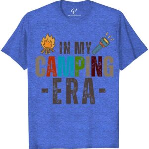 Camping Adventure Tee: In My Camping Era with Camp Icons  Step into the wild with our 'In My Camping Era Tee'! This Camping Adventure T-shirt features unique Camp Icons that accentuate your outdoor spirit. Designed as a Unisex Camping Shirt, it adds an adventurous twist to your Vacation Camping Shirt collection. Embrace the Camping Lifestyle with our iconic Adventure Inspired T-shirts!