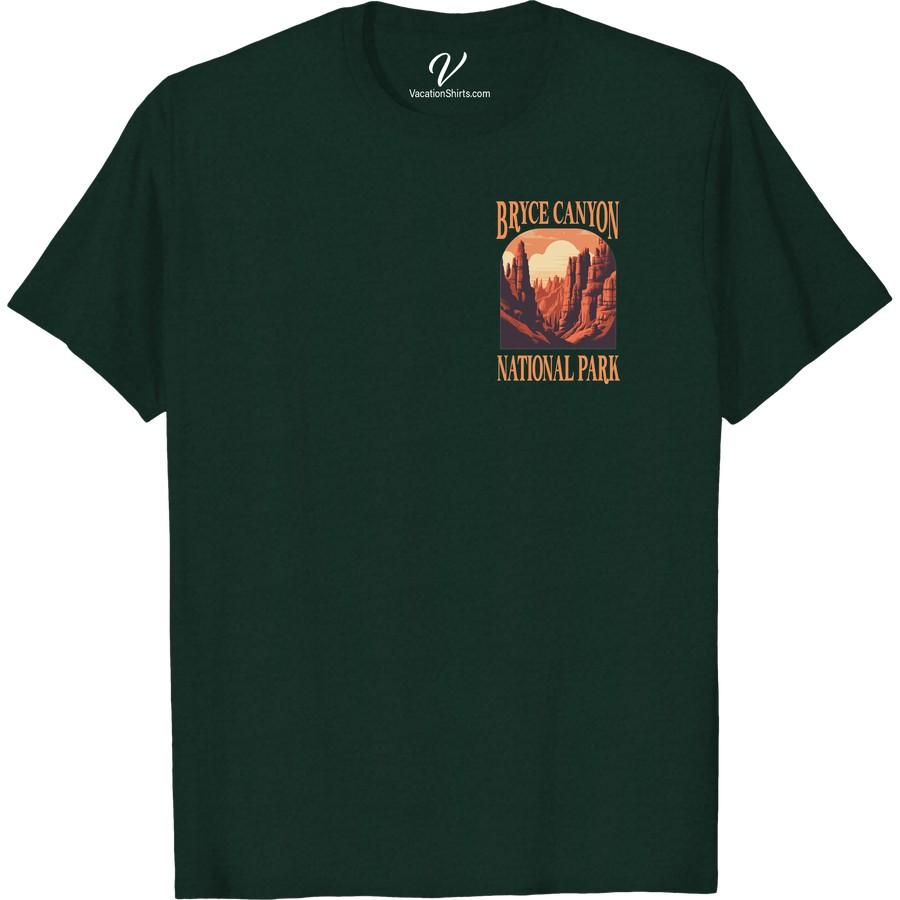 Bryce Canyon Shirt - National Park Sunset Tee with Red Rocks Experience the majesty of Bryce Canyon with our National Park Sunset Tee! This vibrant Bryce Canyon Red Rocks vacation shirt is your perfect outdoorsy companion. A must-have National Park Apparel, gracefully encapsulating the Red Rocks Sunset, making it an unforgettable Bryce Canyon souvenir shirt.
