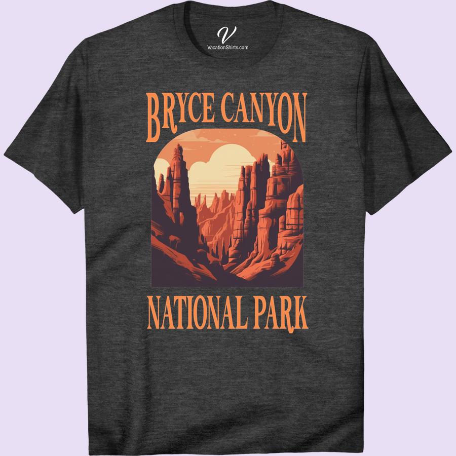 Bryce Canyon Shirt - National Park Sunset Tee with Red Rocks Experience the majesty of Bryce Canyon with our National Park Sunset Tee! This vibrant Bryce Canyon Red Rocks vacation shirt is your perfect outdoorsy companion. A must-have National Park Apparel, gracefully encapsulating the Red Rocks Sunset, making it an unforgettable Bryce Canyon souvenir shirt.